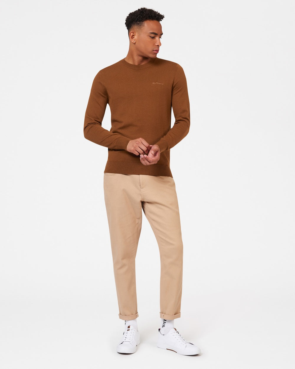 Knitwear Ben Sherman Signature Merino Crewneck Marron | UUL-99595851